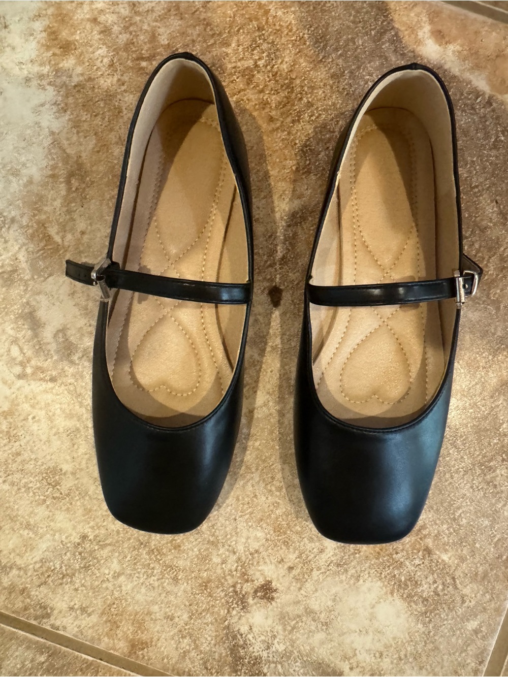 SHEIN Black Mary Jane Square Toe Flats